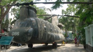 A Boeing CH-47 Chinook Helicopter on display at the War Remnants Museum in Ho Chi Min City, Vietnam