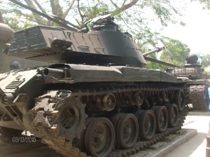 A tank on display at the War Remnants Museum in Ho Chi Min City, Vietnam