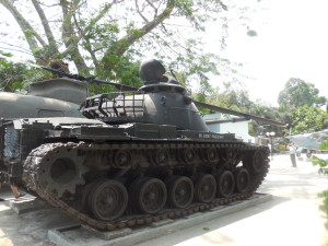 A tank on display at the War Remnants Museum in Ho Chi Min City, Vietnam